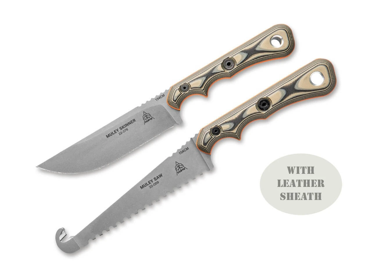 TOPS Knives Muley Combo Leather Sheath Tan Black G10 3 TOPS Knives Muley Combo Leather Sheath Tan Black G10