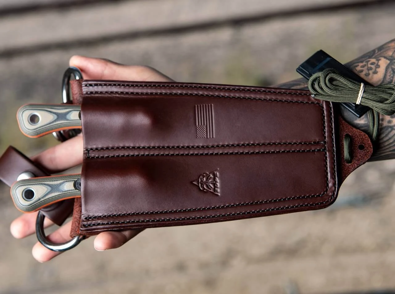 TOPS Knives Muley Combo Leather Sheath Tan Black G10 6 TOPS Knives Muley Combo Leather Sheath Tan Black G10 – Bild 4